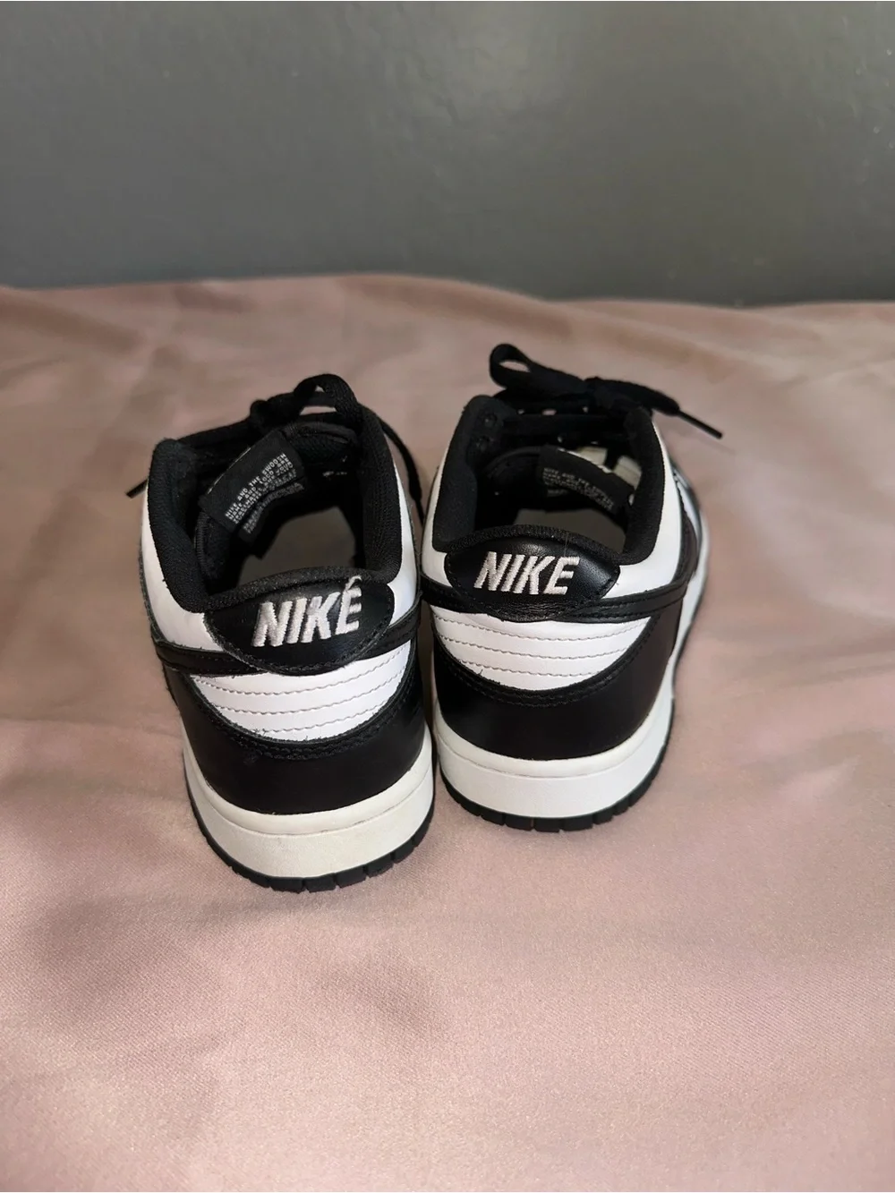 Nike Kids Black and White Low-Top Sneakers with Swoosh